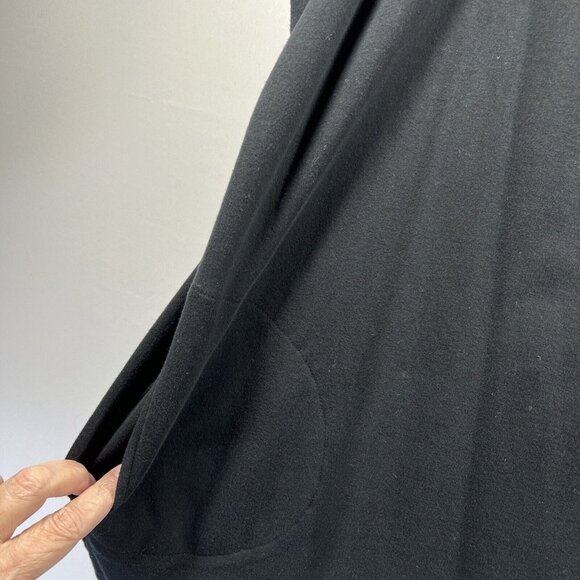 J Jill PureJill Women's Crossover Top XL Cowlneck Solid Black Button Long Sleeve - Picture 6 of 9